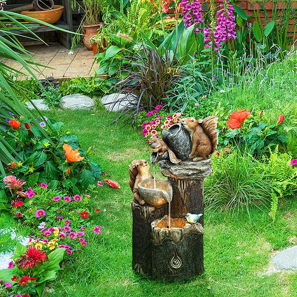 DD Store - Resin squirrel Family Garden Decoration